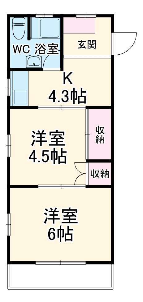 日吉第7コーポ H棟の間取り