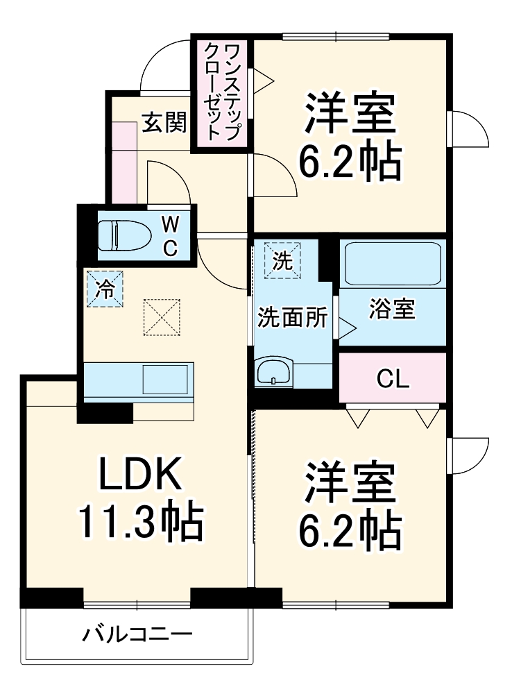 ヴェルジェBの間取り