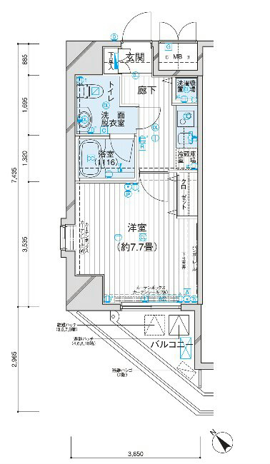 王子の完工年月(2006年4月)築の賃貸マンションの間取り