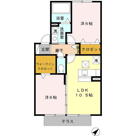 セジュールアラコ Bの間取り