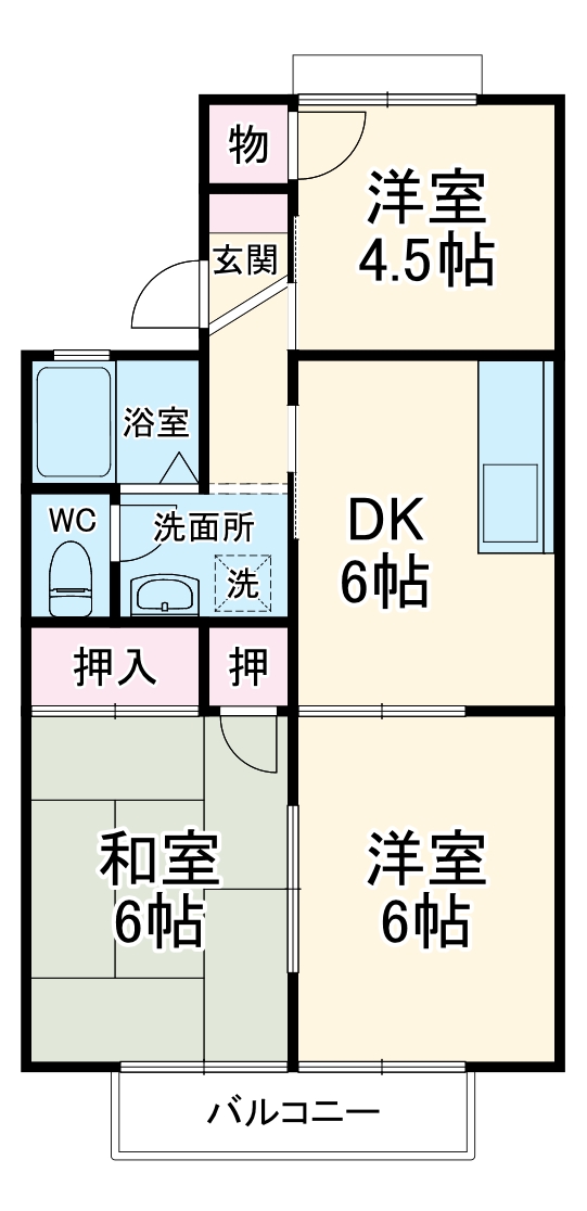 メゾンベールA棟の間取り