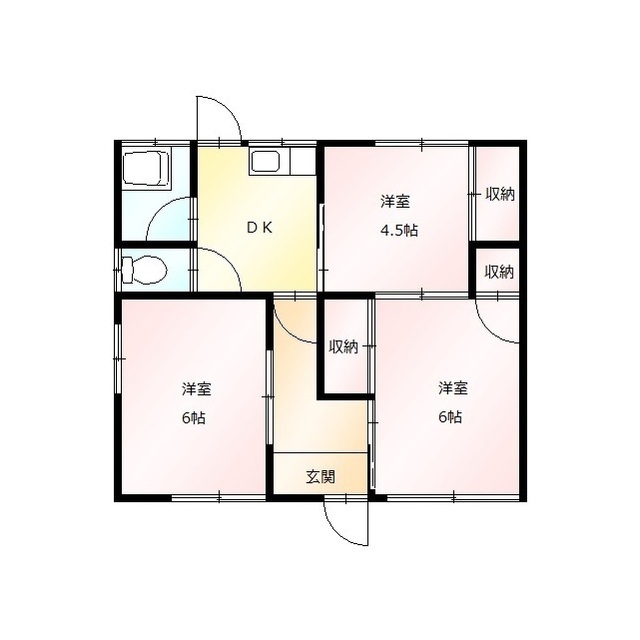 中庭貸住宅5号棟の間取り