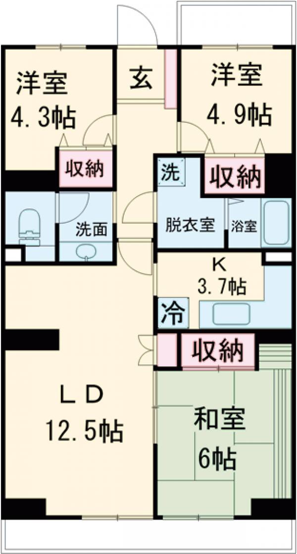 取手中央タウン G棟の間取り