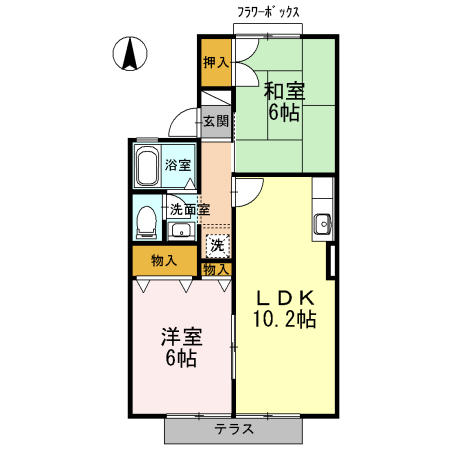 カーサデーリア花園の間取り