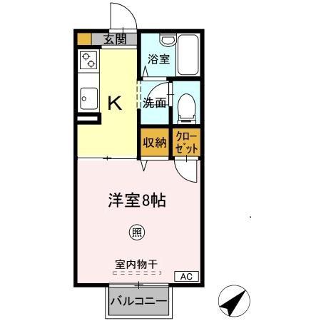 カーサ・デ・三の丸 Bの間取り