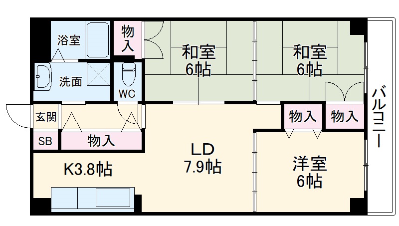 アバンサール天神川の間取り