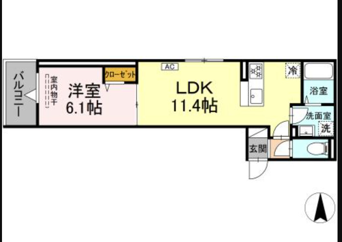 グラナーデ六町Ⅱの間取り