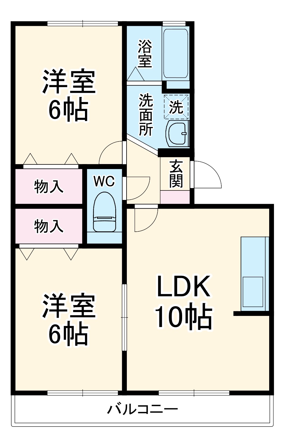 リヴェール後田Aの間取り