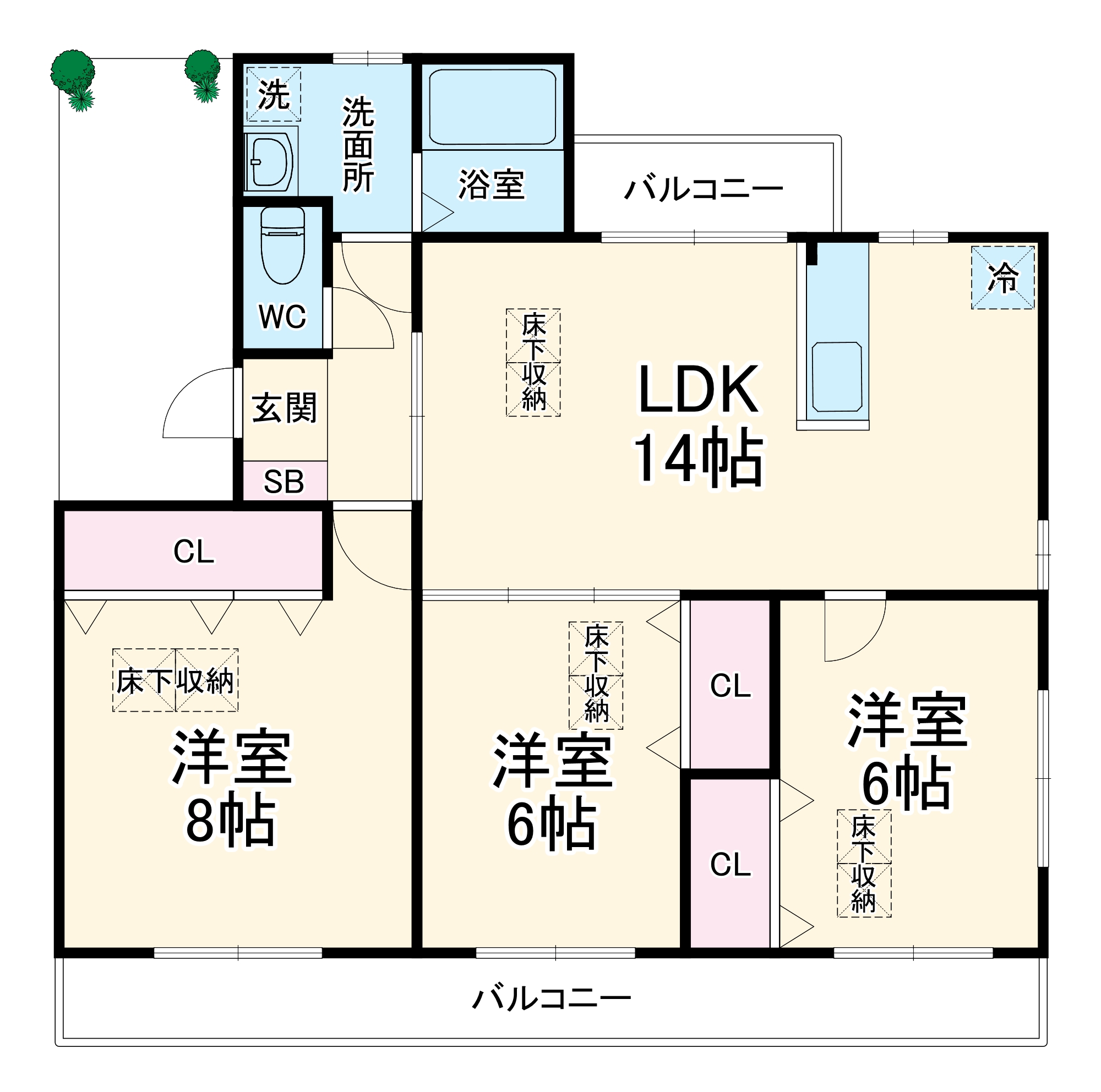 グリーンパーク西端の間取り