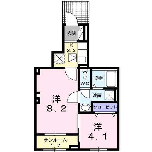 クラール 島野 Aの間取り