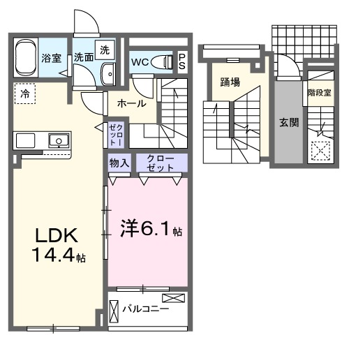 クラール 島野 Aの間取り