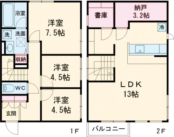 世田谷区宮坂1丁目戸建の間取り