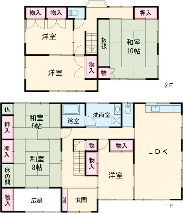 由良町戸建ての間取り