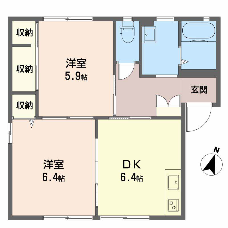 フレッシュタウン船木Bの間取り