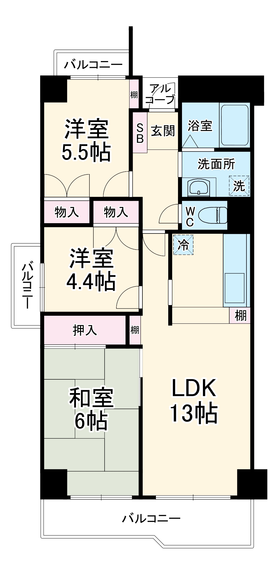 ソフィア稲毛二号館の間取り