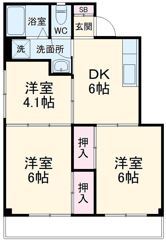 メゾン中郷の間取り