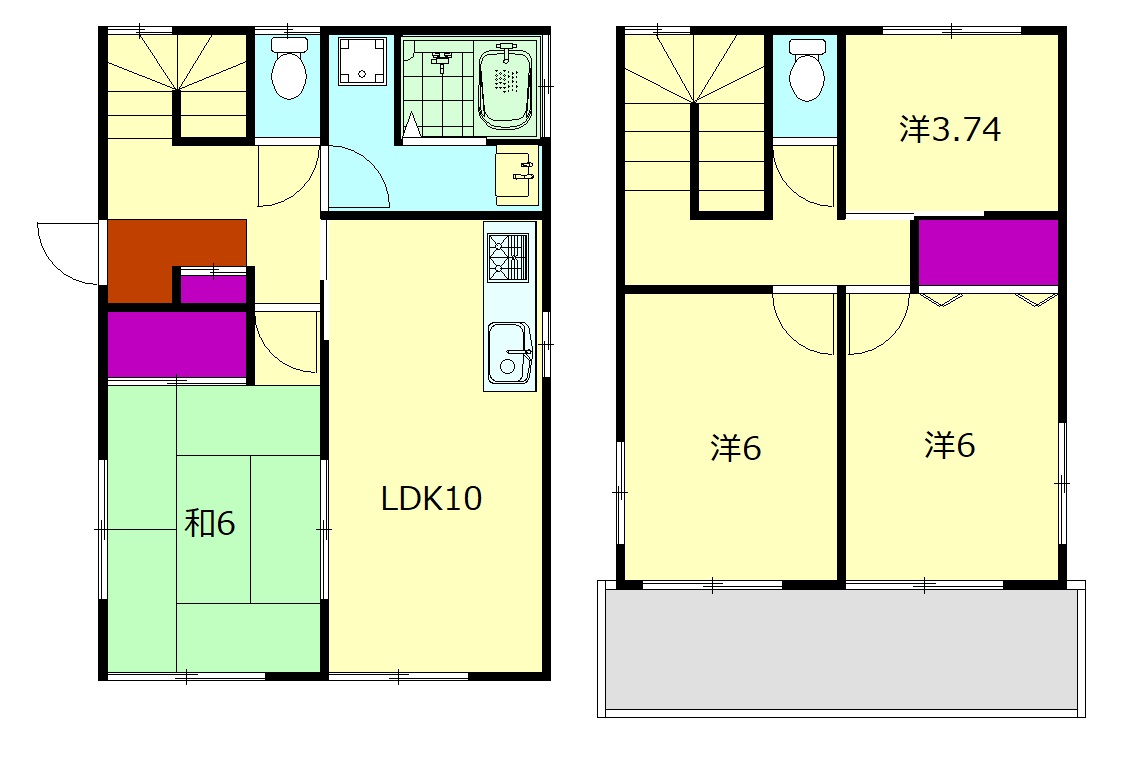 譲原一戸建A号棟の間取り