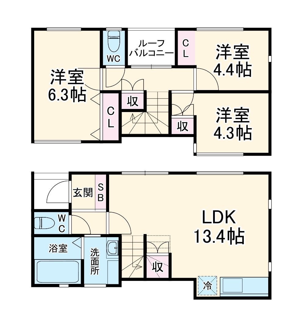 Rear Fortress 北浦和Bの間取り