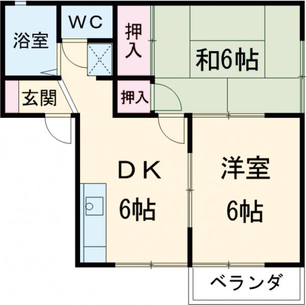 コーポかりがわの間取り