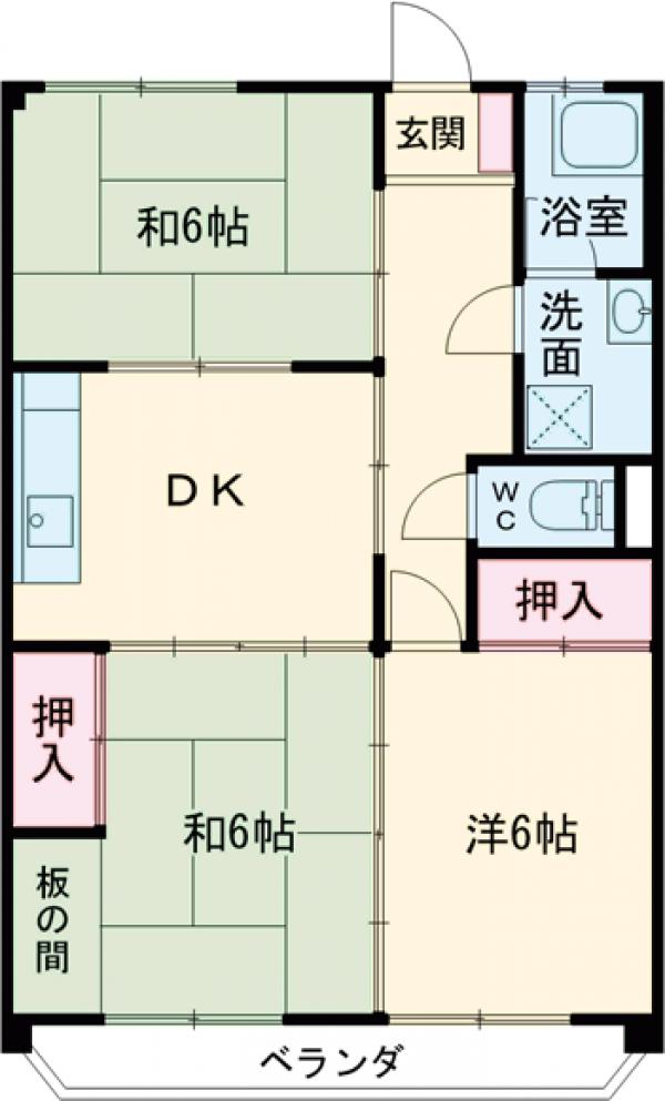 渡辺コーポ・中一の沢の間取り
