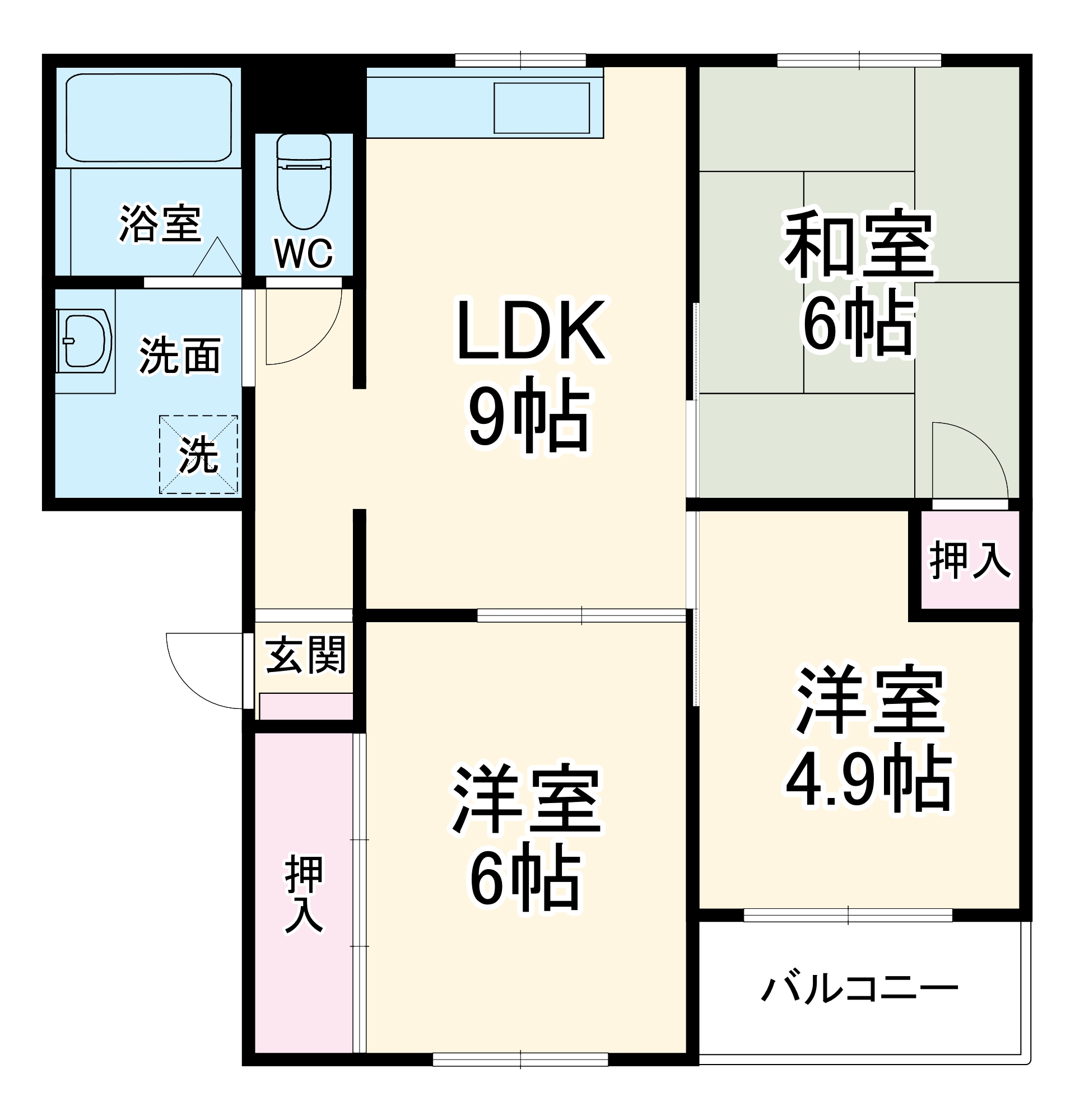 K-タウンコートの間取り