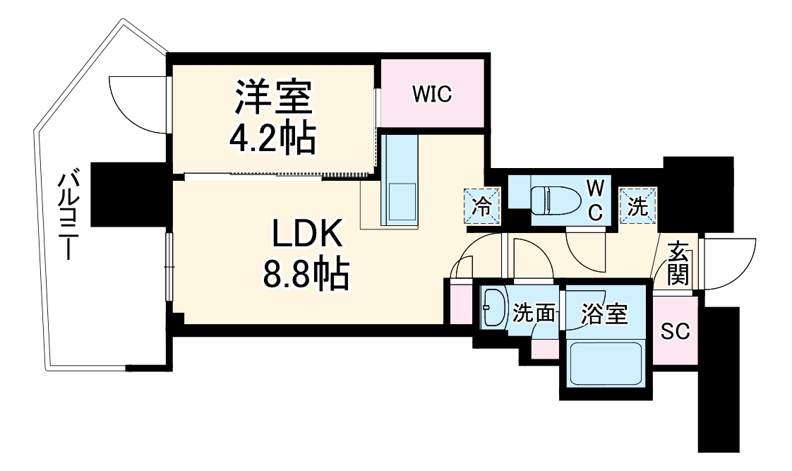 コンフォリア・リヴ本町WEST Qの間取り