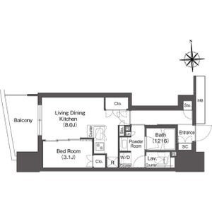 コンフォリア・リヴ本町WEST Qの間取り