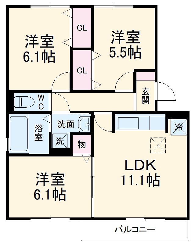 ウエストルールの間取り