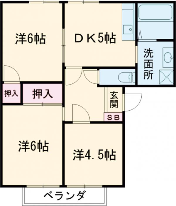プラザ山村B棟の間取り