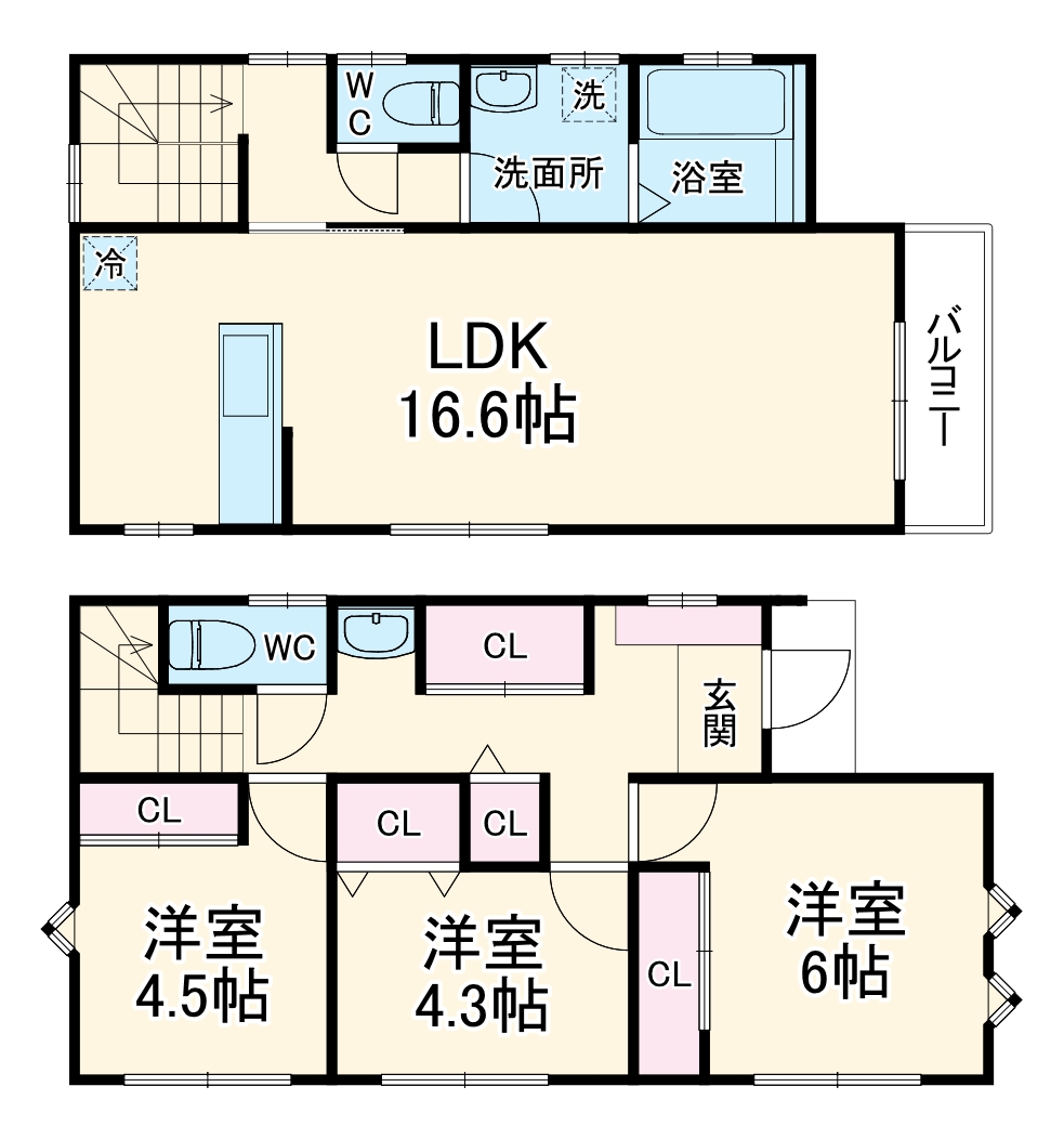 矢切入山貸家の間取り