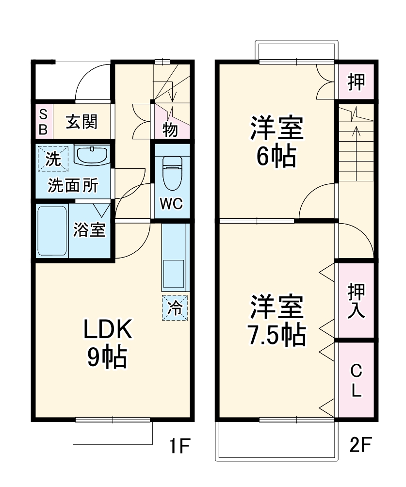 Apricot House A・Bの間取り