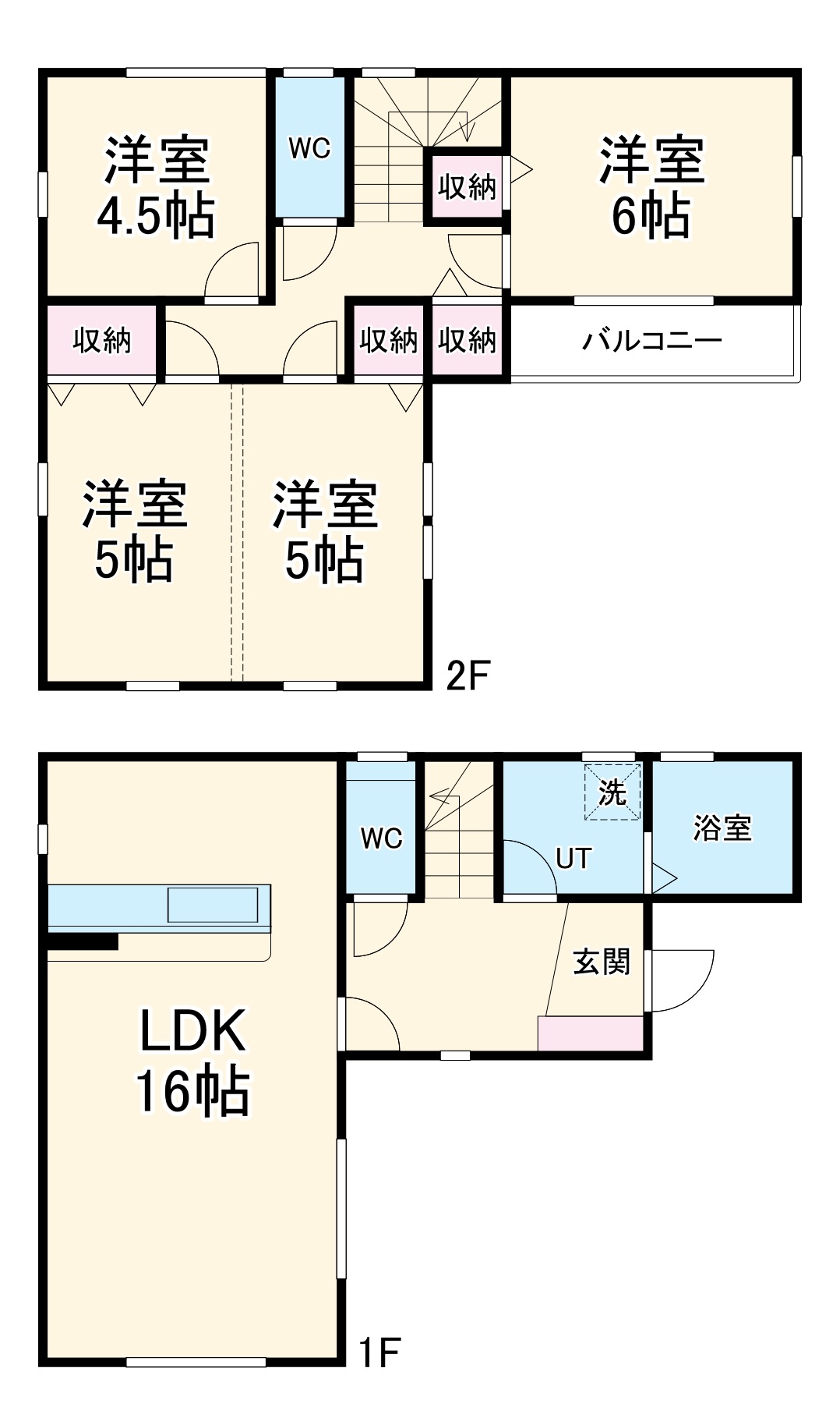 瑞穂区御莨町貸家の間取り