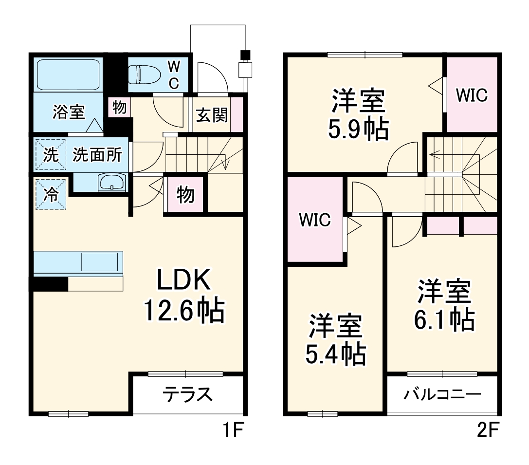 D-court羽衣町・102号室の間取り