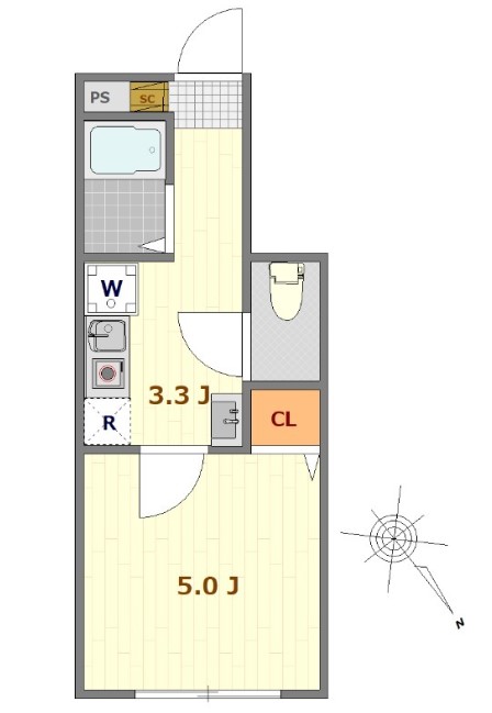 バーミープレイス浜田山358の間取り