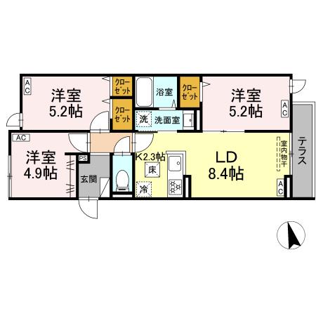 セレスティア西ケ原の間取り