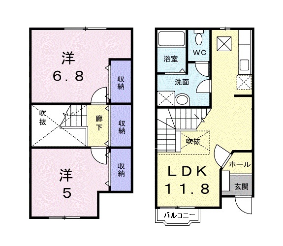 エバーグリーンシマダBの間取り