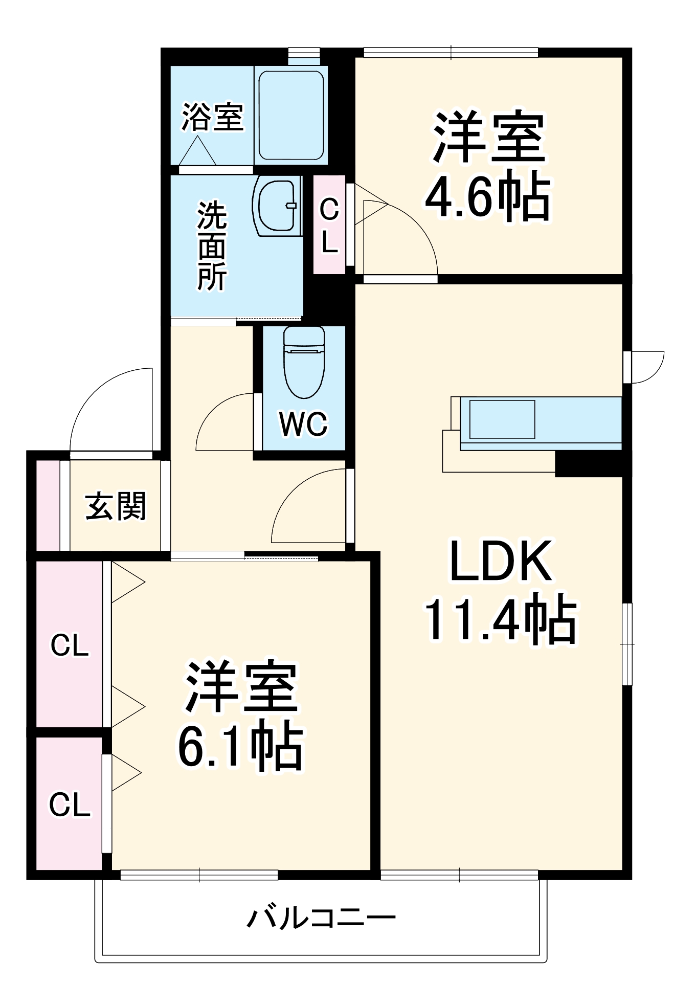 パインクレストBの間取り