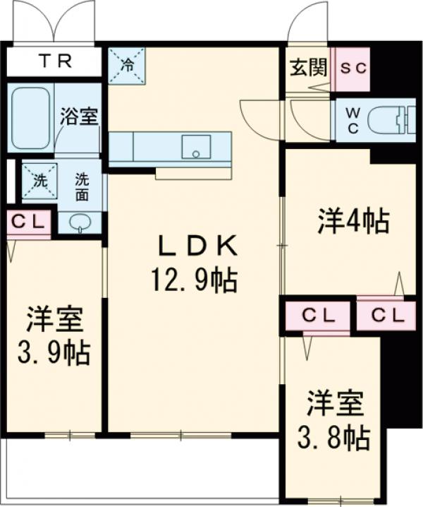 ドゥーエ日暮里Ⅲの間取り