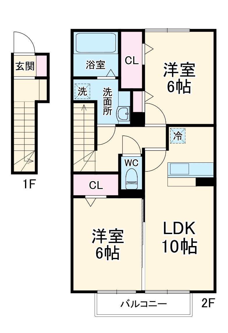 レ・セーナ Bの間取り