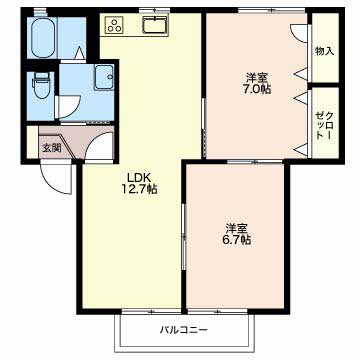 メゾン南台Aの間取り
