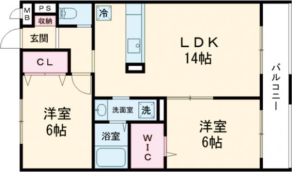 府中フォレストメゾン是政の間取り