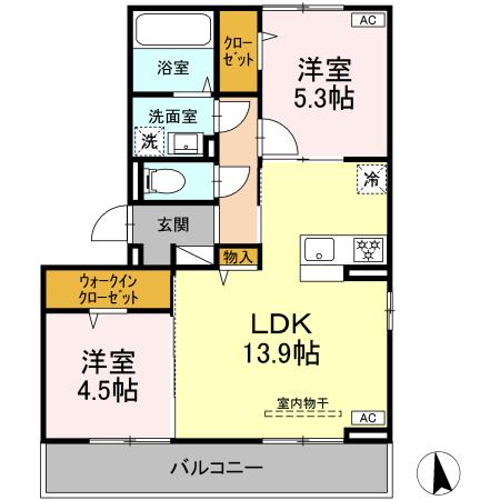 D-ROOM富士見Ⅱの間取り