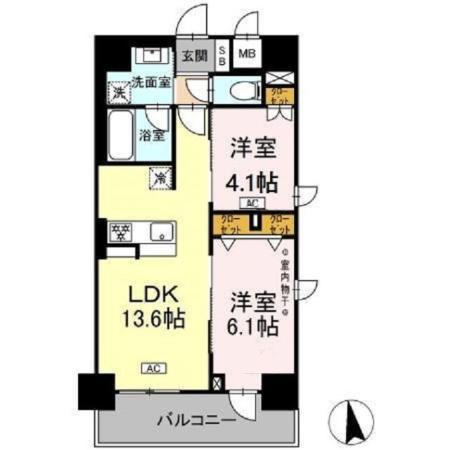 Cedar Noritake・603号室の間取り