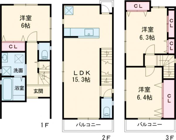 上桂御正町貸家の間取り