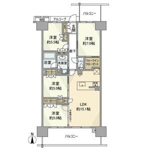 勝川サザンクラスβの間取り