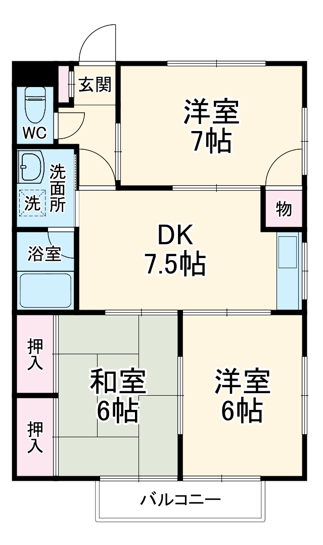 植竹ハイツの間取り