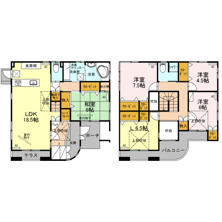 平方南町戸建の間取り