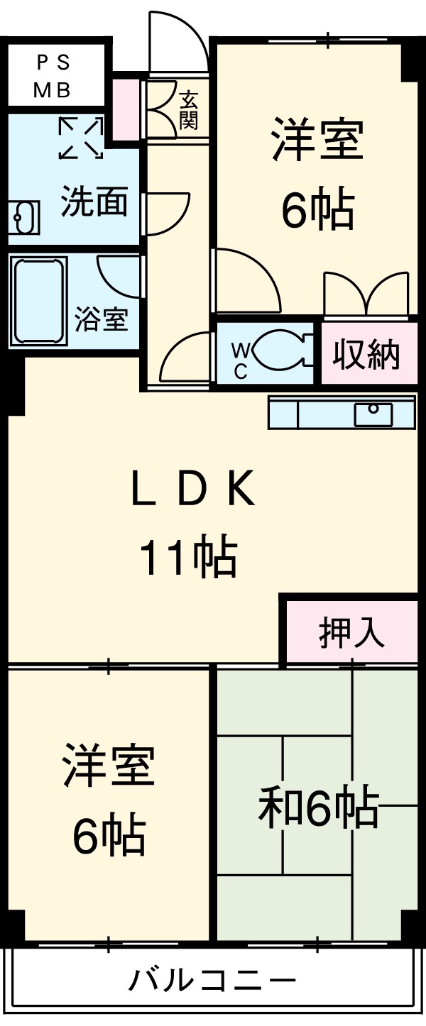 グリーンヒル藤が丘Ｇの間取り