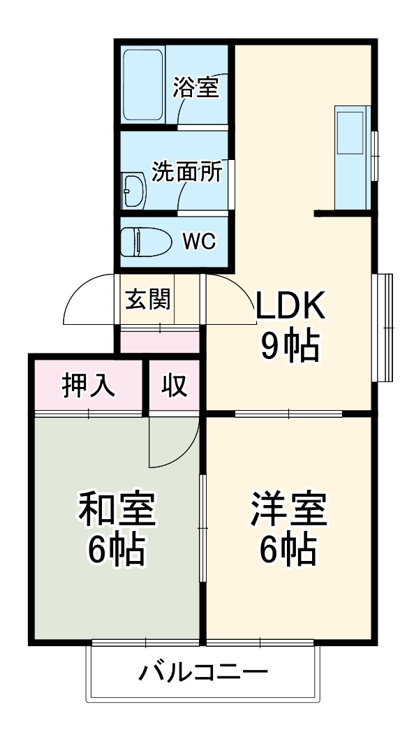 矢部ハイツ A棟の間取り