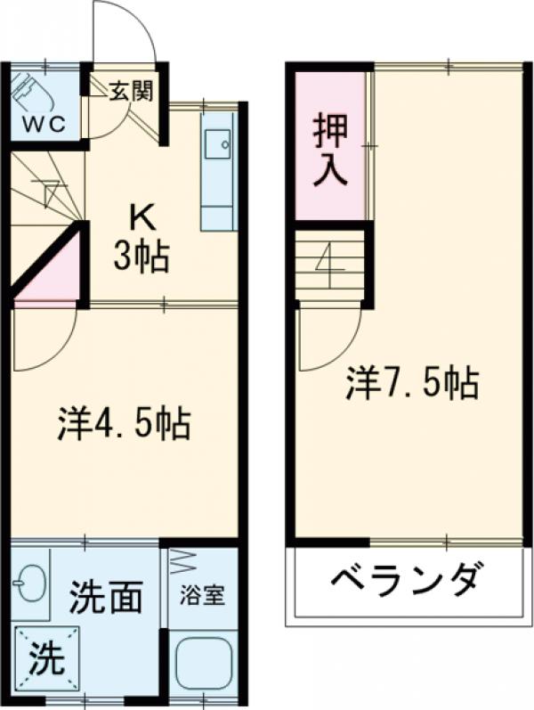大宮西野山町テラスハウスの間取り